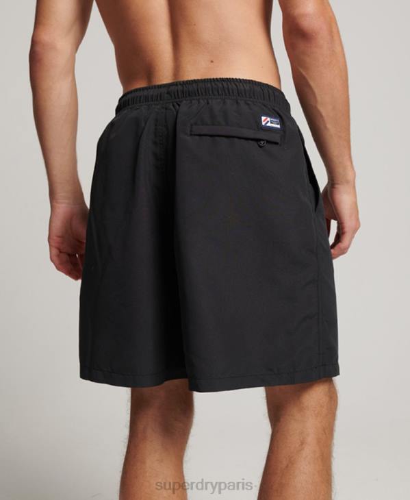 Superdry Hommes short de bain recyclé 19 pouces appliqué D64Z406 vêtements noir
