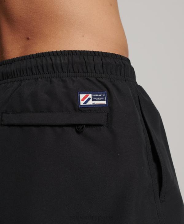 Superdry Hommes short de bain recyclé 19 pouces appliqué D64Z406 vêtements noir