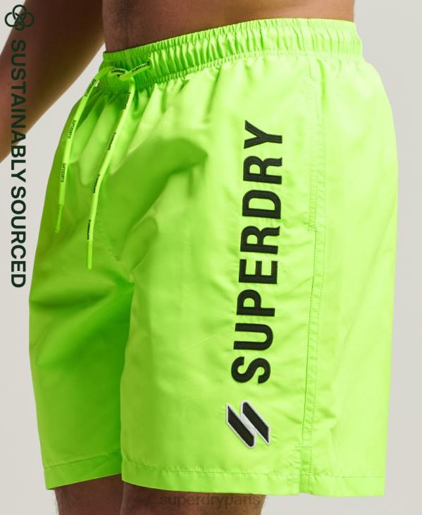 Superdry Hommes short de bain recyclé 19 pouces appliqué D64Z416 vêtements vert