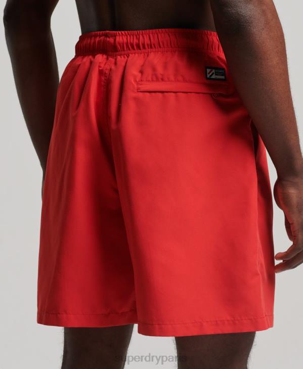 Superdry Hommes short de bain recyclé 19 pouces appliqué D64Z422 vêtements rouge