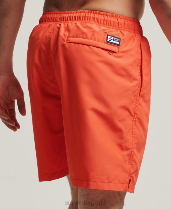 Superdry Hommes short de bain recyclé 19 pouces appliqué D64Z430 vêtements orange