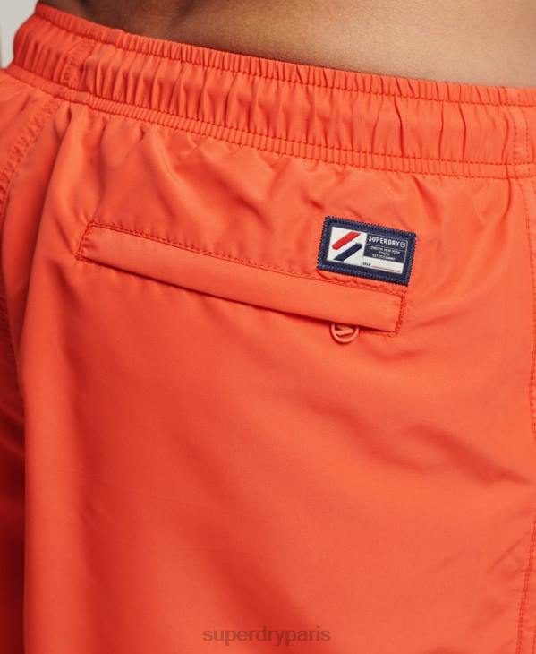 Superdry Hommes short de bain recyclé 19 pouces appliqué D64Z430 vêtements orange