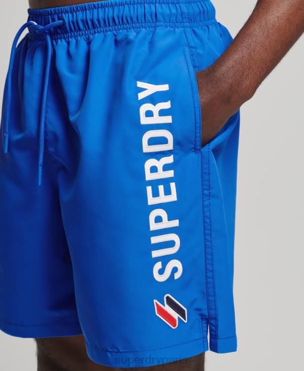 Superdry Hommes short de bain recyclé 19 pouces appliqué D64Z433 vêtements bleu