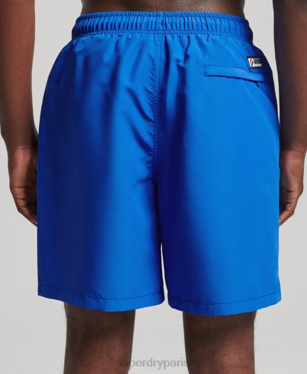 Superdry Hommes short de bain recyclé 19 pouces appliqué D64Z433 vêtements bleu