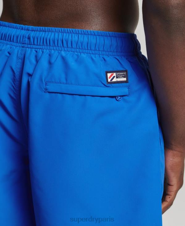 Superdry Hommes short de bain recyclé 19 pouces appliqué D64Z433 vêtements bleu