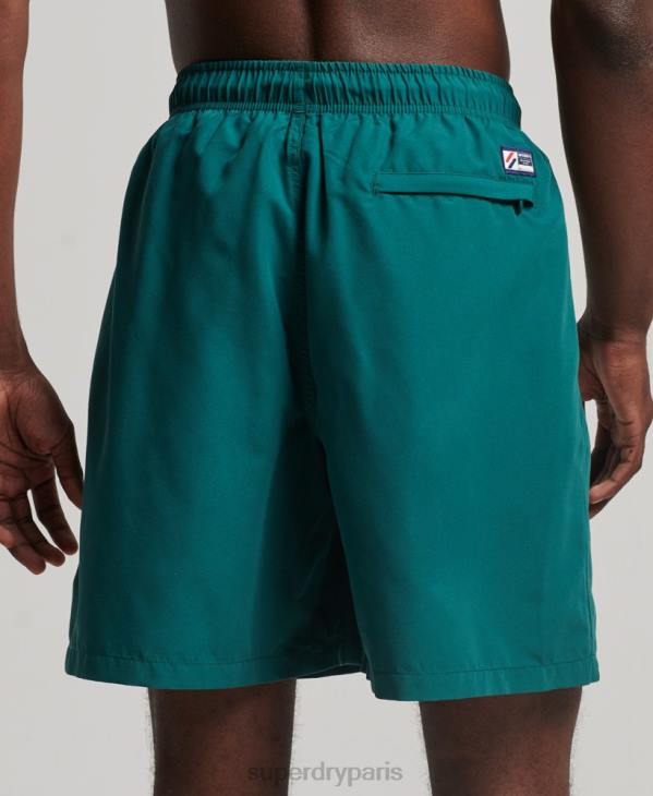 Superdry Hommes short de bain recyclé 19 pouces appliqué D64Z452 vêtements vert