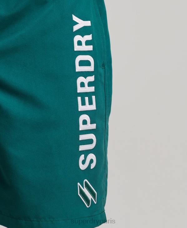 Superdry Hommes short de bain recyclé 19 pouces appliqué D64Z452 vêtements vert