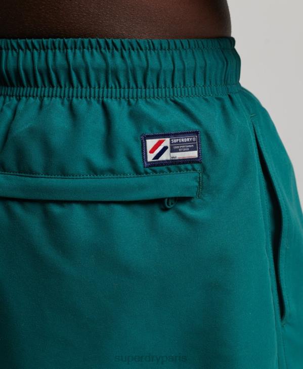 Superdry Hommes short de bain recyclé 19 pouces appliqué D64Z452 vêtements vert