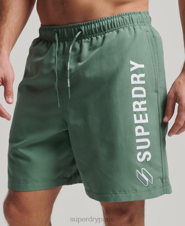 Superdry Hommes short de bain recyclé 19 pouces appliqué D64Z56 vêtements vert