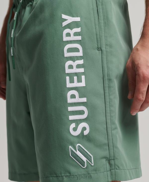 Superdry Hommes short de bain recyclé 19 pouces appliqué D64Z56 vêtements vert