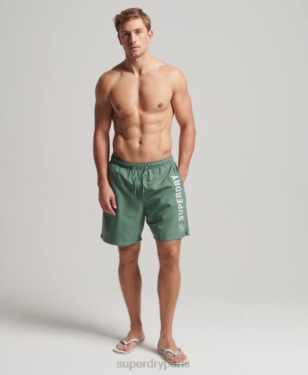 Superdry Hommes short de bain recyclé 19 pouces appliqué D64Z56 vêtements vert