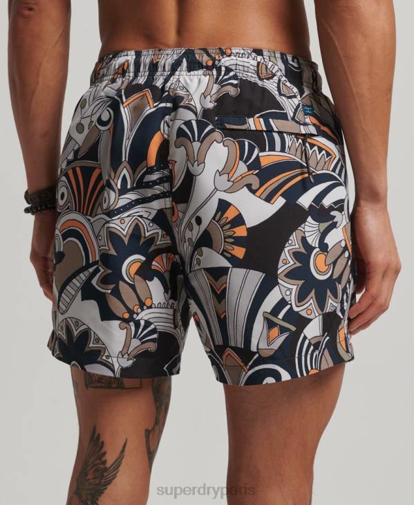 Superdry Hommes short de bain recyclé D64Z386 vêtements noir