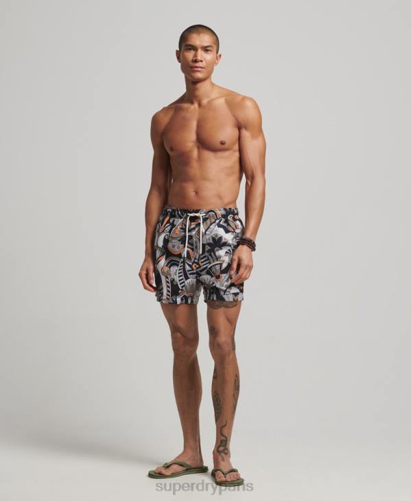 Superdry Hommes short de bain recyclé D64Z386 vêtements noir