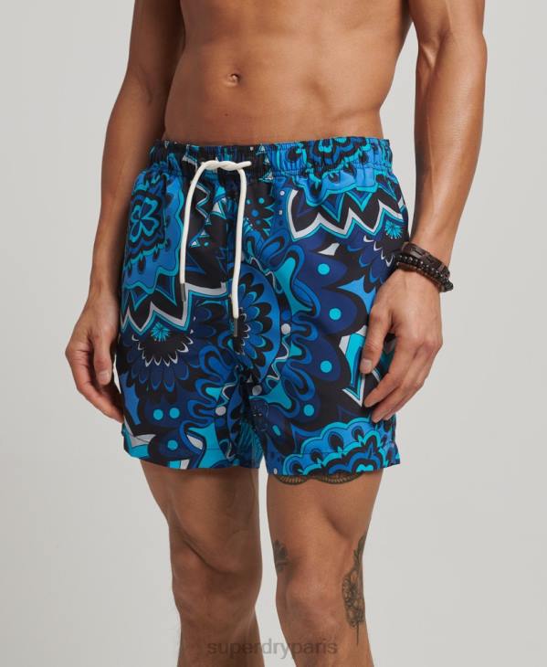 Superdry Hommes short de bain recyclé D64Z407 vêtements bleu