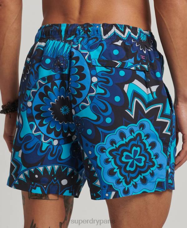 Superdry Hommes short de bain recyclé D64Z407 vêtements bleu