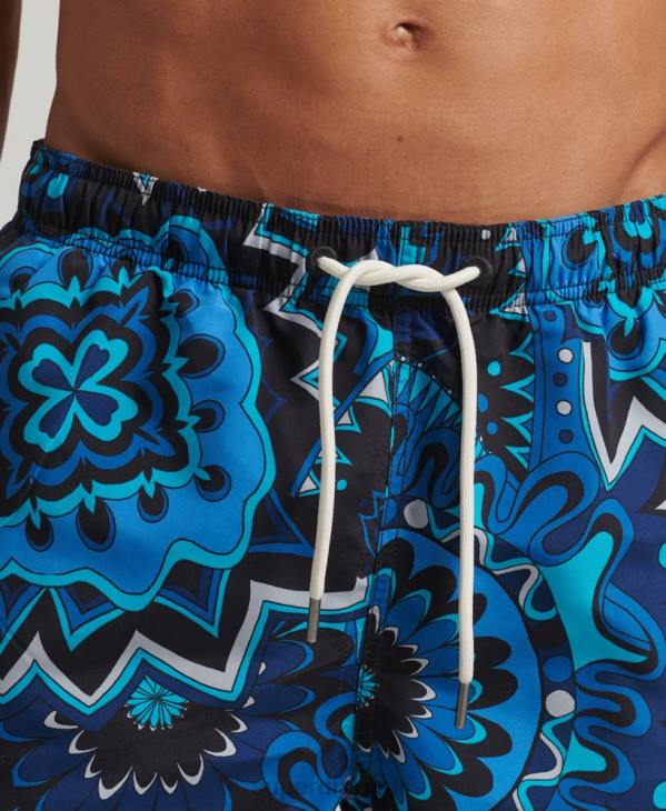Superdry Hommes short de bain recyclé D64Z407 vêtements bleu