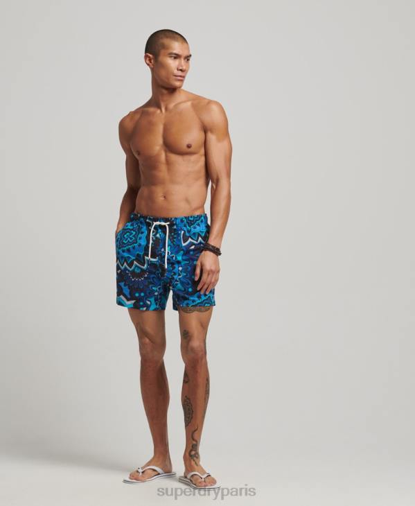 Superdry Hommes short de bain recyclé D64Z407 vêtements bleu