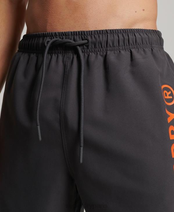 Superdry Hommes short de bain recyclé core sport 17 pouces D64Z385 vêtements gris foncé