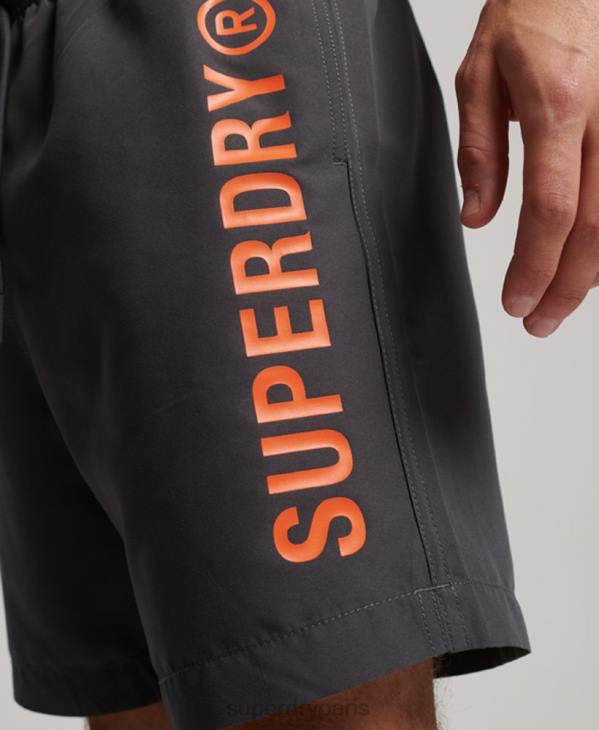Superdry Hommes short de bain recyclé core sport 17 pouces D64Z385 vêtements gris foncé