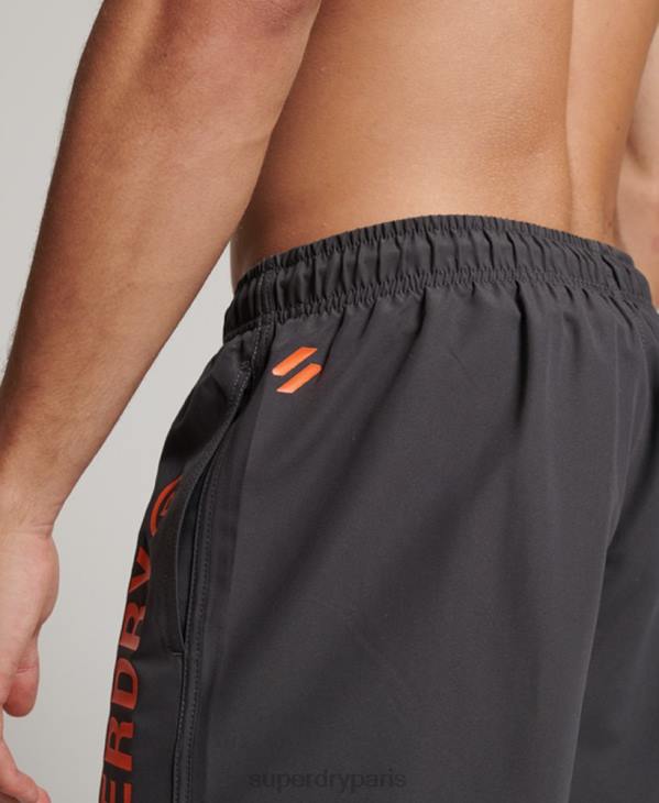 Superdry Hommes short de bain recyclé core sport 17 pouces D64Z385 vêtements gris foncé