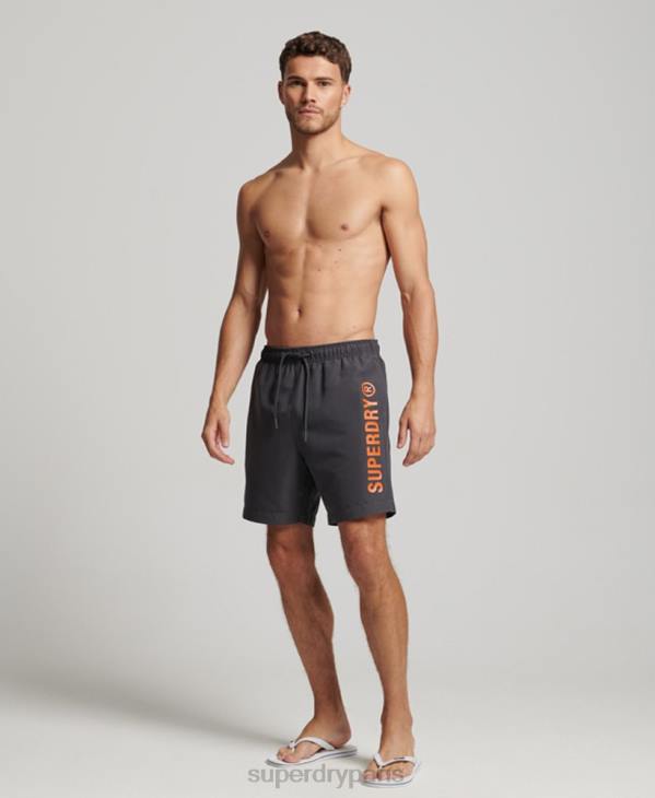 Superdry Hommes short de bain recyclé core sport 17 pouces D64Z385 vêtements gris foncé