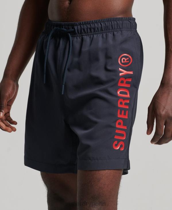 Superdry Hommes short de bain recyclé core sport 17 pouces D64Z392 vêtements marine