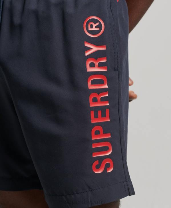 Superdry Hommes short de bain recyclé core sport 17 pouces D64Z392 vêtements marine
