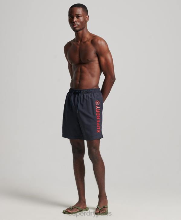Superdry Hommes short de bain recyclé core sport 17 pouces D64Z392 vêtements marine