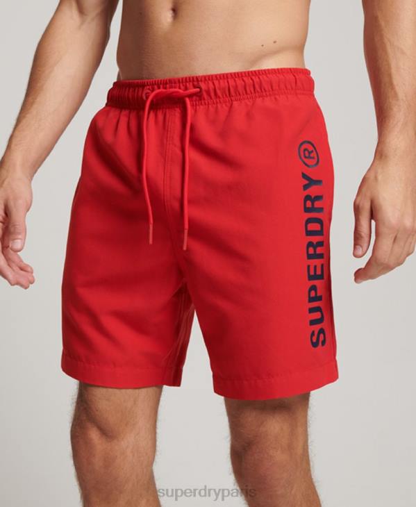 Superdry Hommes short de bain recyclé core sport 17 pouces D64Z396 vêtements rouge