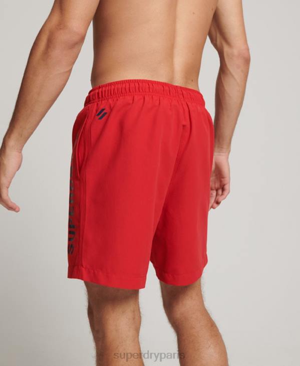 Superdry Hommes short de bain recyclé core sport 17 pouces D64Z396 vêtements rouge
