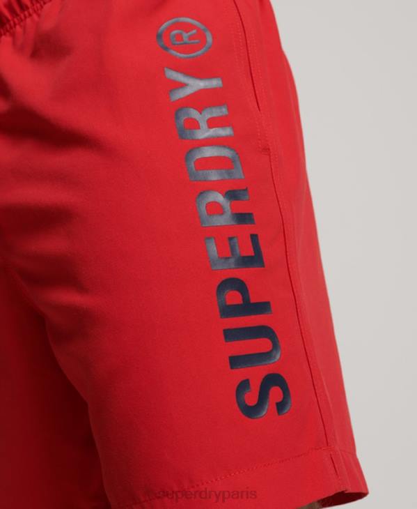 Superdry Hommes short de bain recyclé core sport 17 pouces D64Z396 vêtements rouge