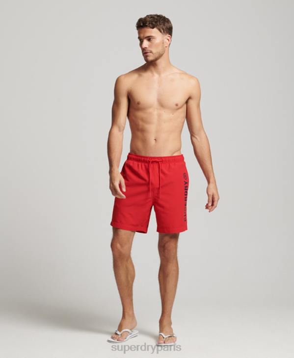 Superdry Hommes short de bain recyclé core sport 17 pouces D64Z396 vêtements rouge