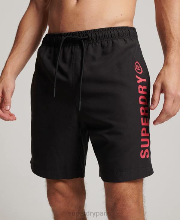 Superdry Hommes short de bain recyclé core sport 17 pouces D64Z399 vêtements noir