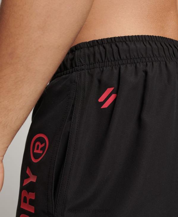 Superdry Hommes short de bain recyclé core sport 17 pouces D64Z399 vêtements noir