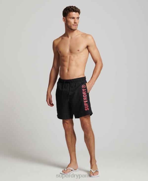Superdry Hommes short de bain recyclé core sport 17 pouces D64Z399 vêtements noir