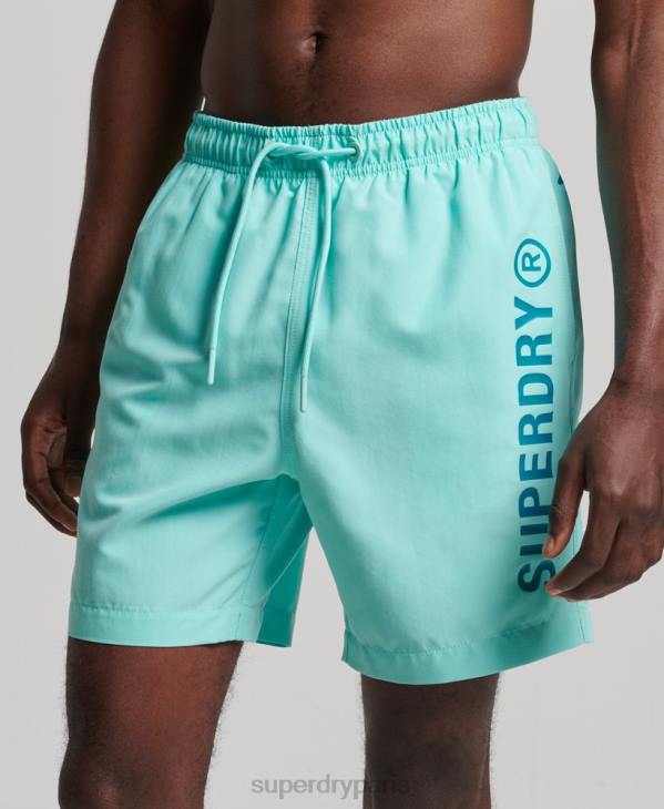 Superdry Hommes short de bain recyclé core sport 17 pouces D64Z401 vêtements turquoise