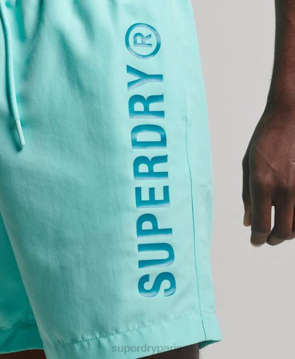 Superdry Hommes short de bain recyclé core sport 17 pouces D64Z401 vêtements turquoise
