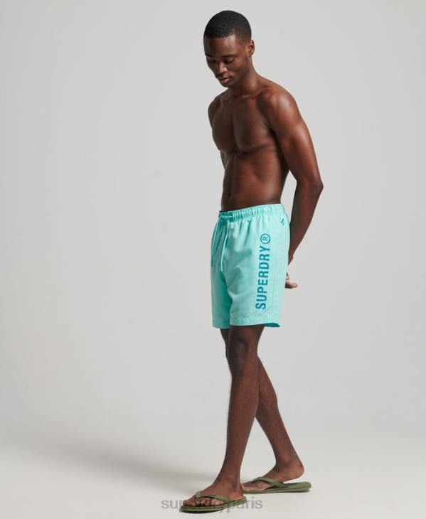 Superdry Hommes short de bain recyclé core sport 17 pouces D64Z401 vêtements turquoise