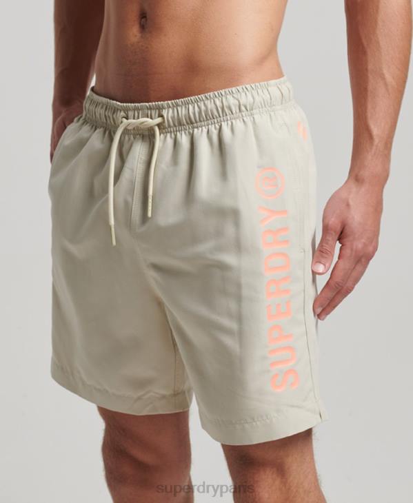 Superdry Hommes short de bain recyclé core sport 17 pouces D64Z403 vêtements beige