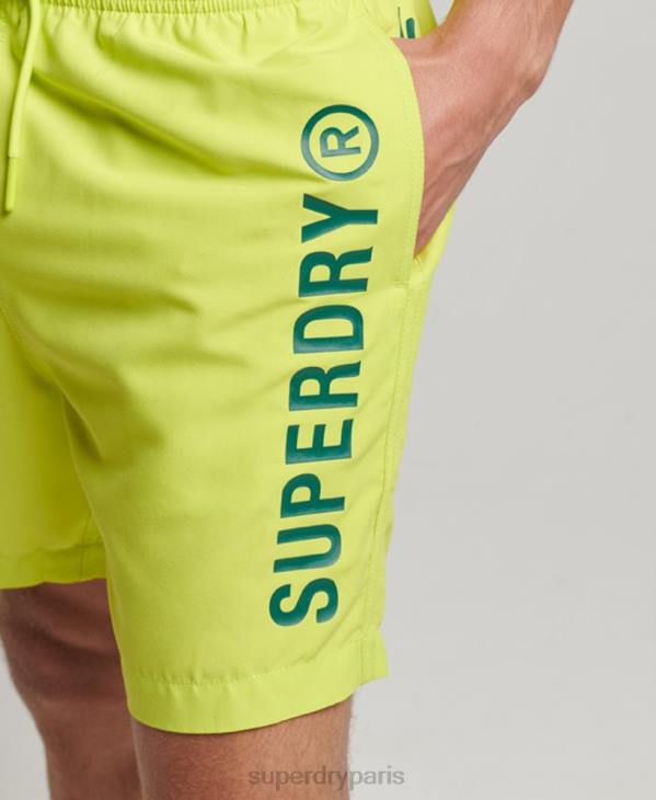 Superdry Hommes short de bain recyclé core sport 17 pouces D64Z424 vêtements jaune