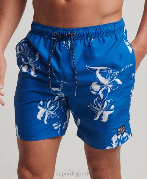 Superdry Hommes short de bain recyclé hawaïen D64Z390 vêtements bleu