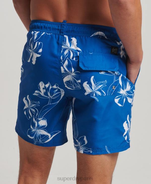 Superdry Hommes short de bain recyclé hawaïen D64Z390 vêtements bleu