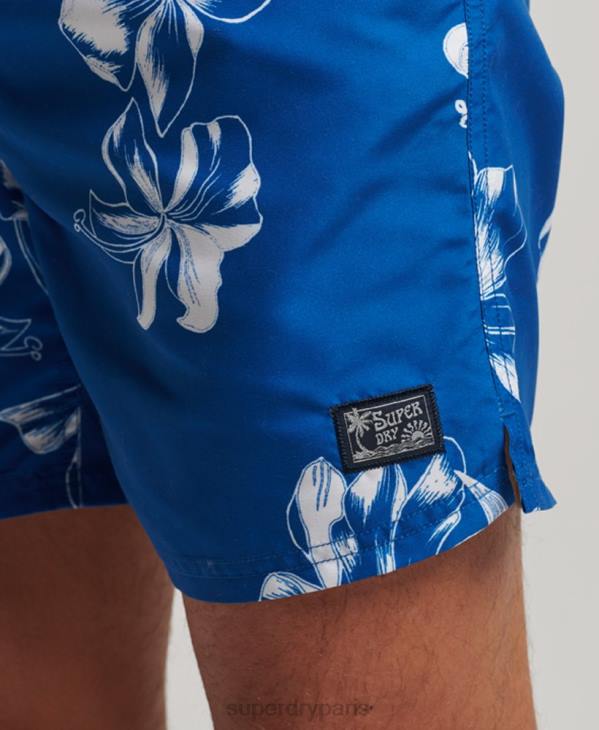 Superdry Hommes short de bain recyclé hawaïen D64Z390 vêtements bleu