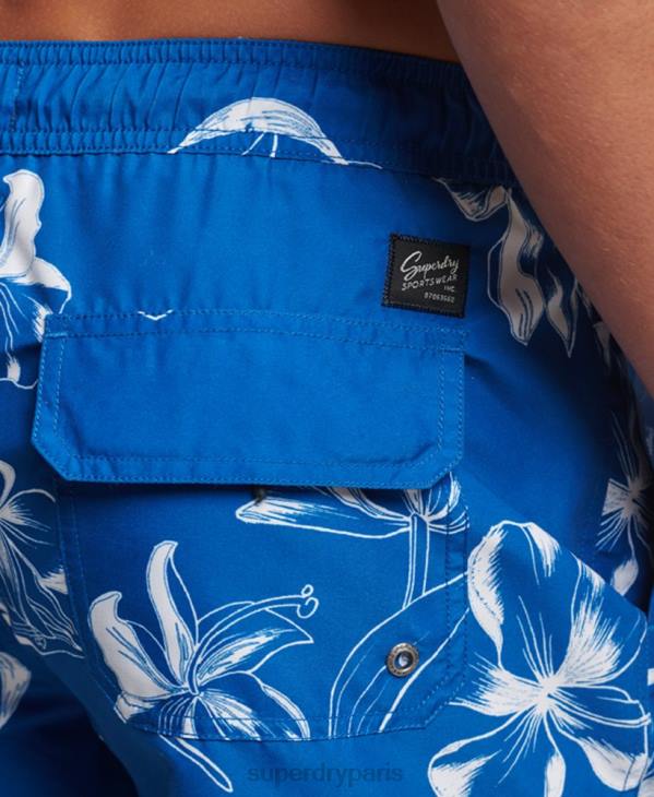 Superdry Hommes short de bain recyclé hawaïen D64Z390 vêtements bleu