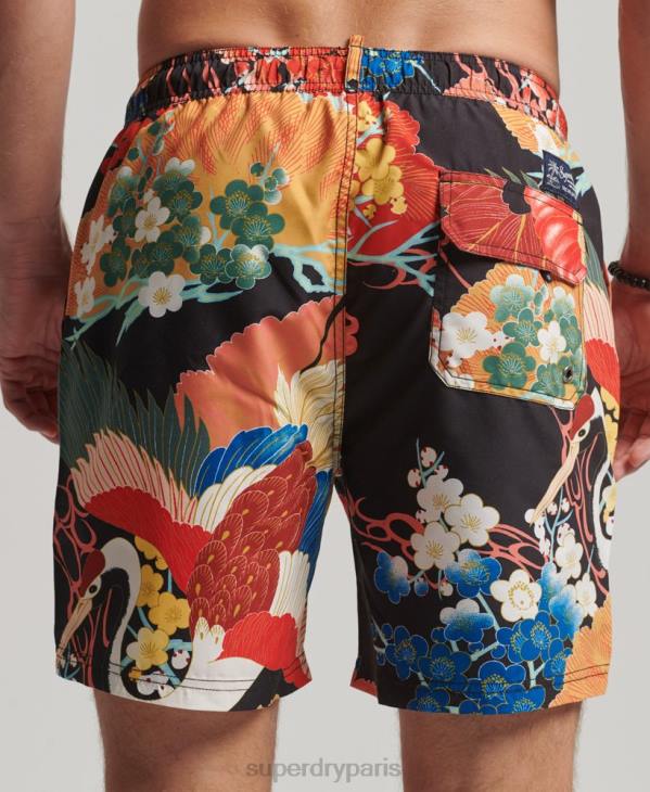 Superdry Hommes short de bain recyclé hawaïen D64Z393 vêtements rouge