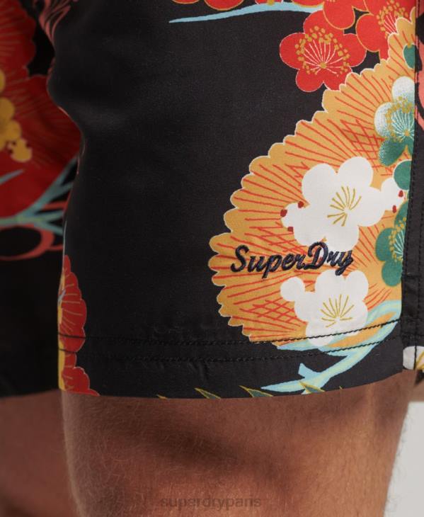 Superdry Hommes short de bain recyclé hawaïen D64Z393 vêtements rouge