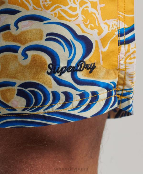 Superdry Hommes short de bain recyclé hawaïen D64Z398 vêtements jaune