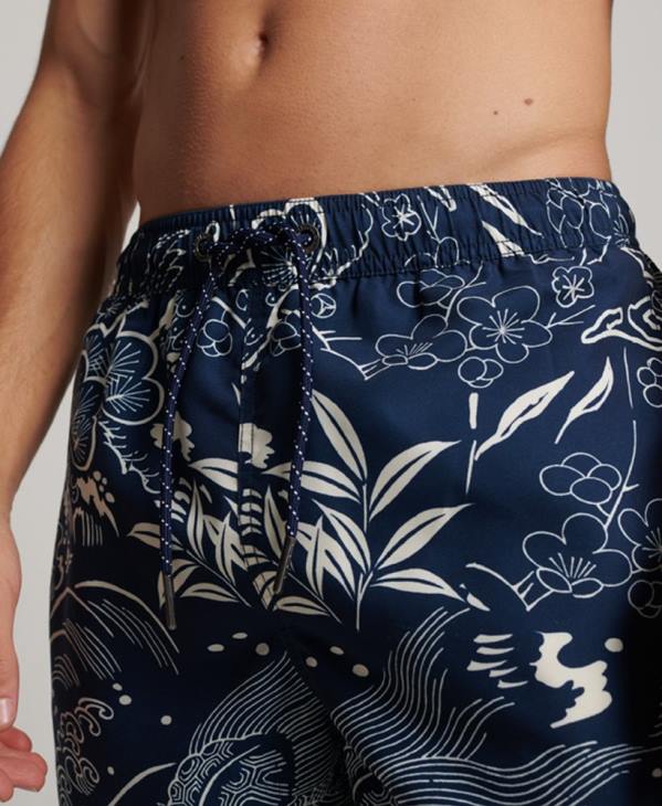 Superdry Hommes short de bain recyclé hawaïen D64Z400 vêtements bleu foncé