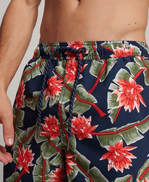 Superdry Hommes short de bain recyclé hawaïen D64Z404 vêtements marine
