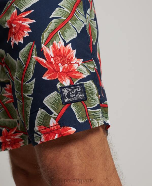 Superdry Hommes short de bain recyclé hawaïen D64Z404 vêtements marine